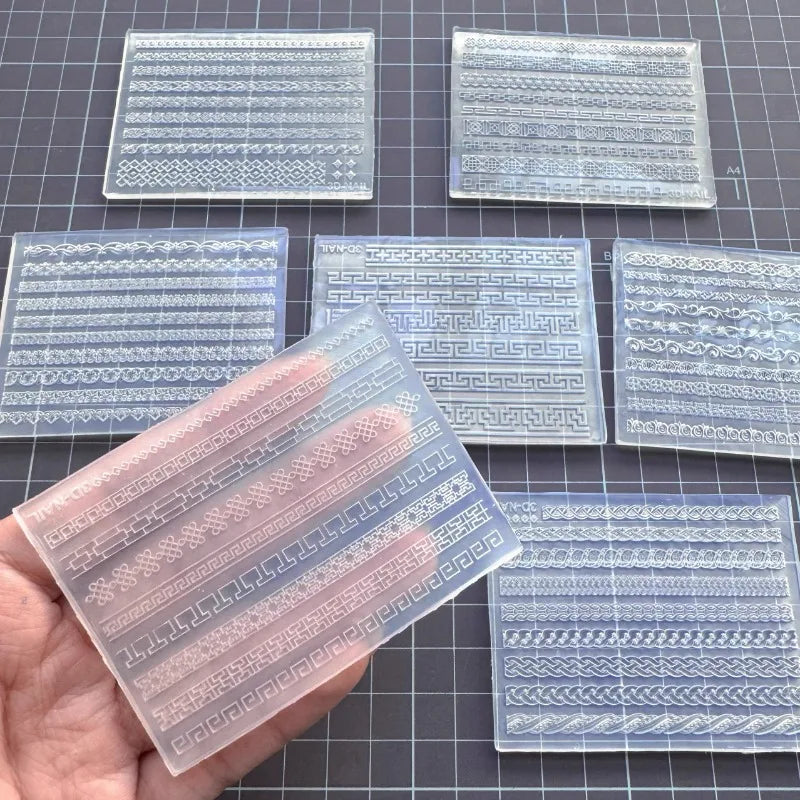 Lace relief patterns Chinese style patterns sweater texture silicone mold DIY Ultra-light clay doll Clothing Texture making tool