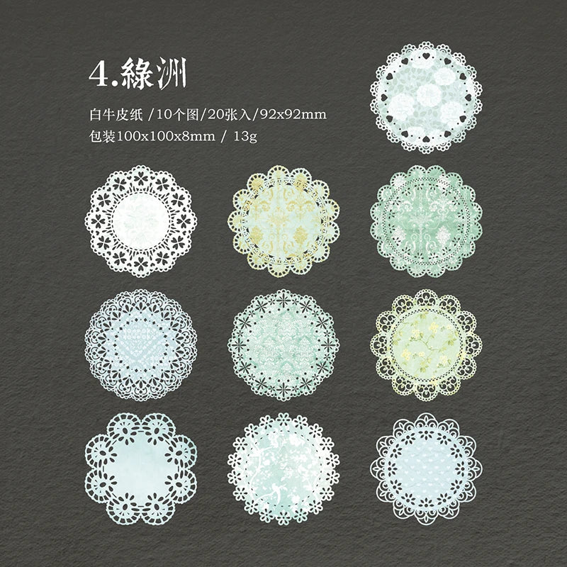 20 pcs/lot INS lace material paper Decorative Scrapbooking Diary Album hand made Collage material Background paper