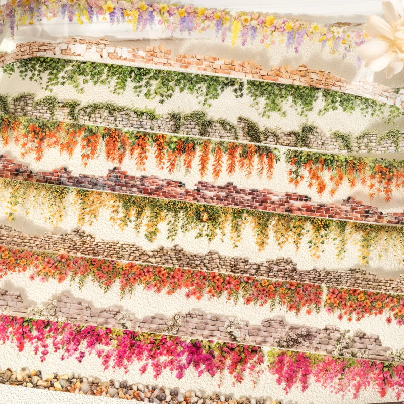 65mm*2m PET Plant Vine and stone wall tape Sticker Decorative collage Adhesive Diy Scrapbooking hand made Masking tape
