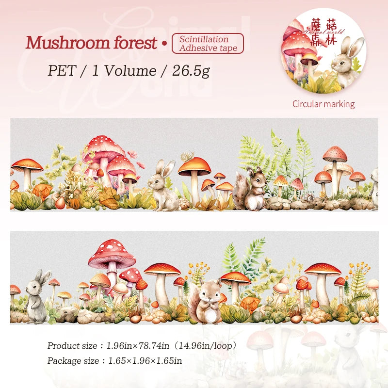 JIANQI 50mm*2m Animal World landscape Tapes DIY Scrapbooking Decor Photo Album Collage Journalling Materials Stickers