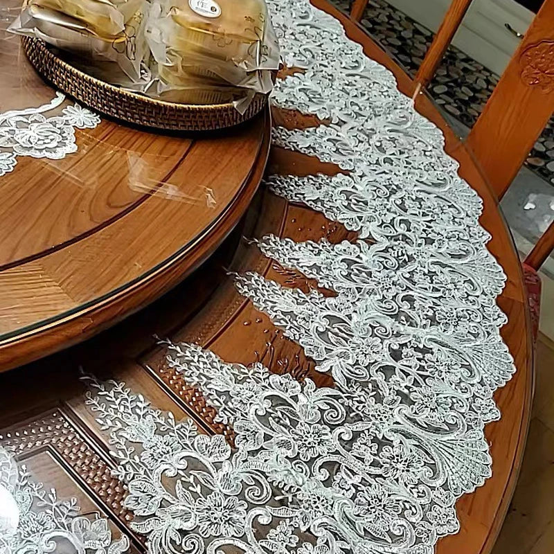1 Yard White Wedding Dress DIY Material Curtain Handmade Embroidery Lace Dress Lace Fabric 28CM Wide