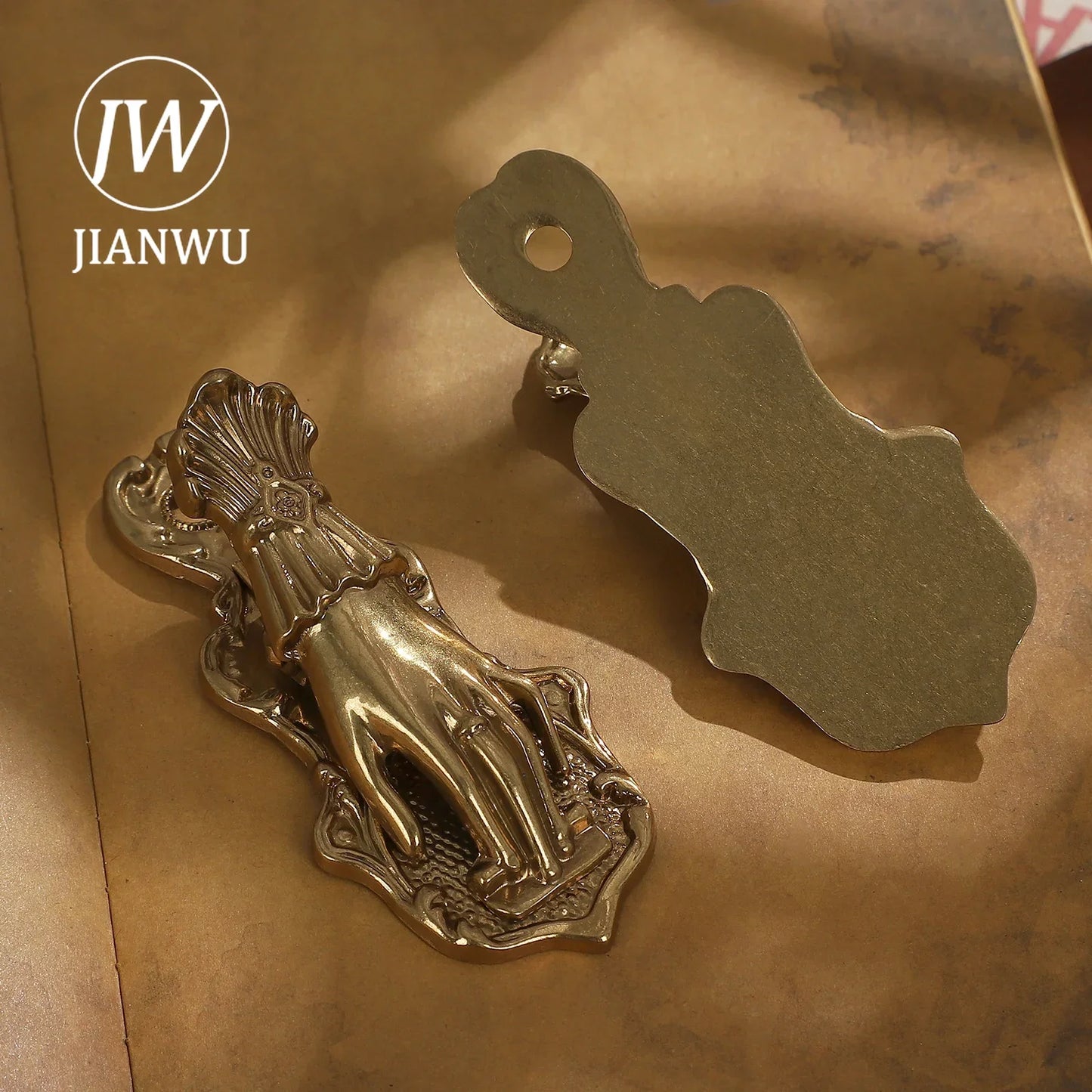 JIANWU Vintage Lady's Hand Alloy Clip Bill Clip Old Travel Note Clip Creative DIY Journal Tools Student Supplies Stationery
