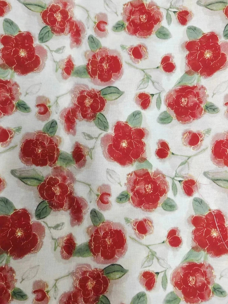 145x50cm Pastoral Floral Poplin Cotton Fabric DIY Children's Wear Cloth Make Bedding Quilt Decoration Home