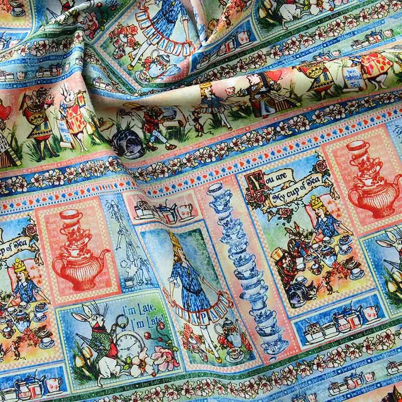 Newspaper Fabric Map Retro Vintage Digital Printed for Handmade DIY Sewing Accessories