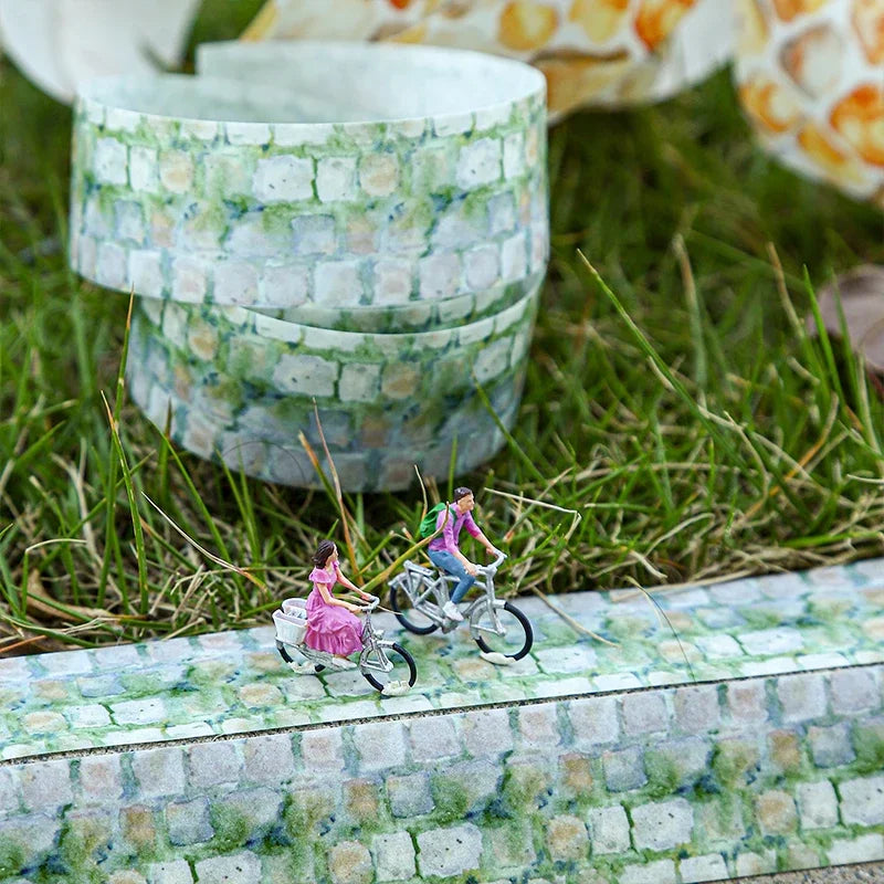 JIANWU 25mm*200cm Wandering on The Road Series Vintage Landscaping Washi Tape Creative DIY Journal Collage Stationery