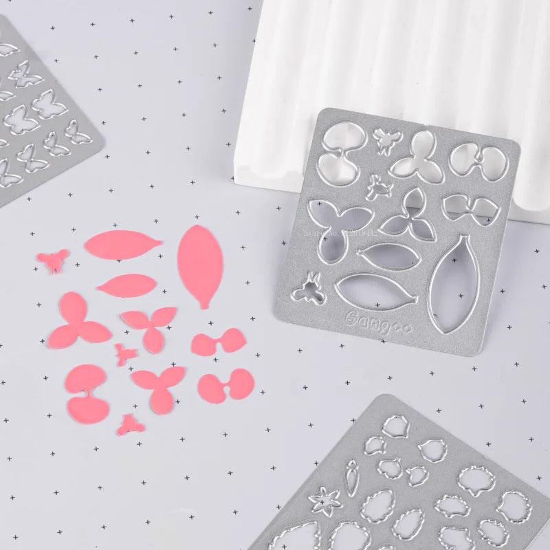 Ultra-light Clay Simulation Plant and Flower Leaves and Petals Shapes Carbon Steel Cutting Mold DIY Doll Decoration Making Tools