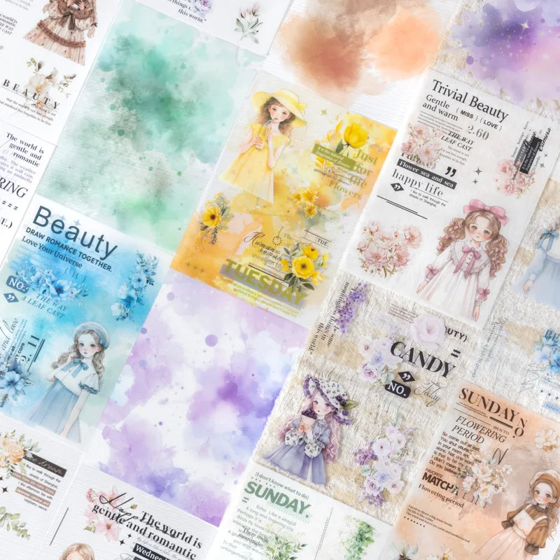 JIANQI 20 sheet PET Stickers book Cute Girl Creative Decorative handmade Scrapbooking Material Diary Album Craft Supplies