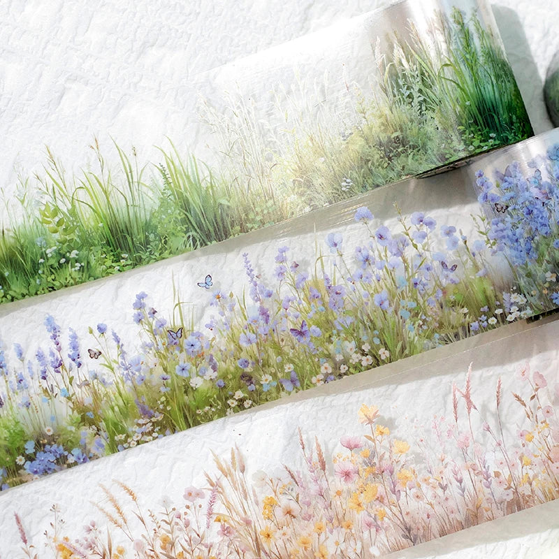 50mm*2m PET Grass Plant landscaping Tapes Stickers Scrapbooking Hand Account Adhesive hand made Diy Junk Journal Craft Supplies