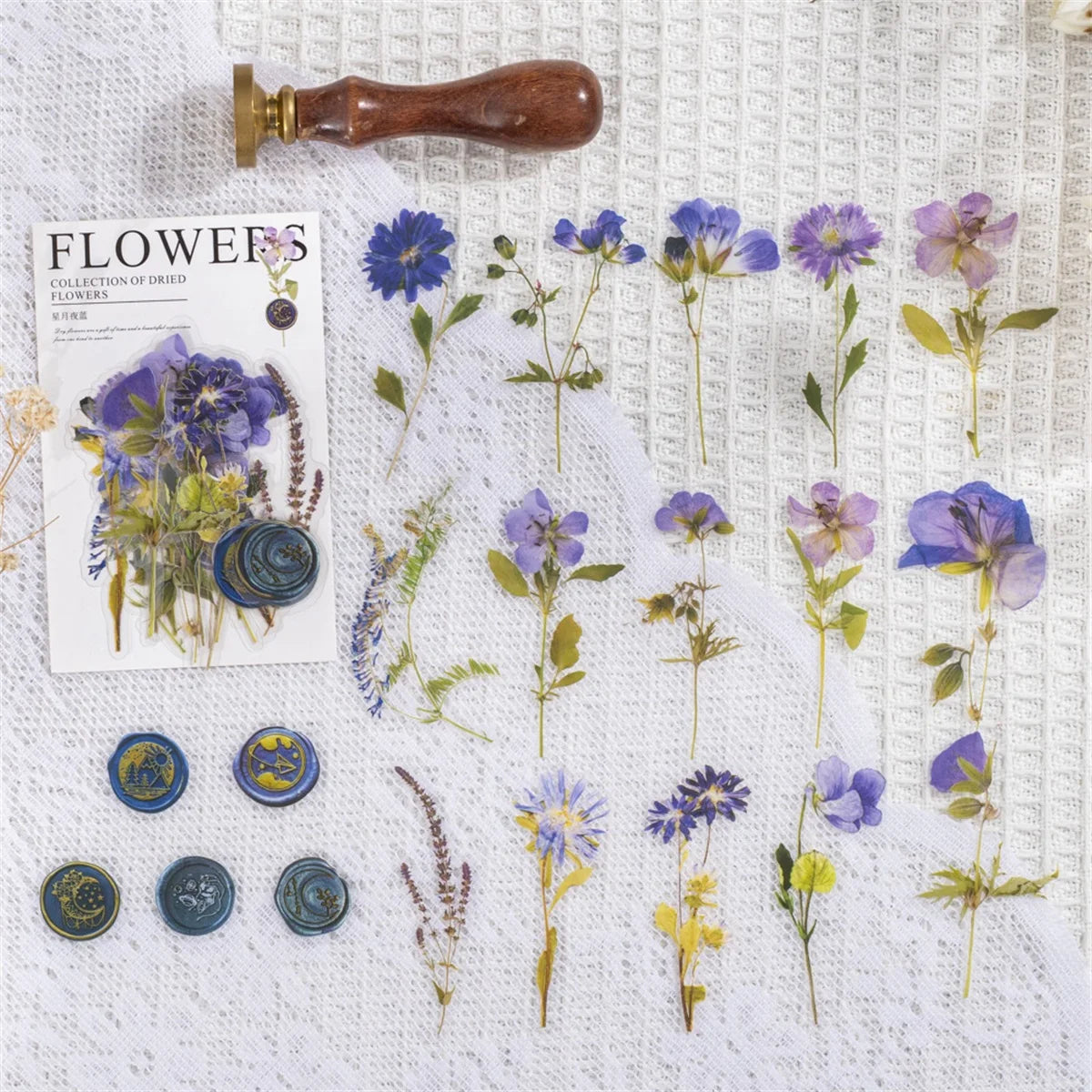 JIANQI 40pcs/pack Floral Stickers Kit Transparent PET Scrapbooking Materials DIY Junk Journal Aesthetics Sticker Stationary
