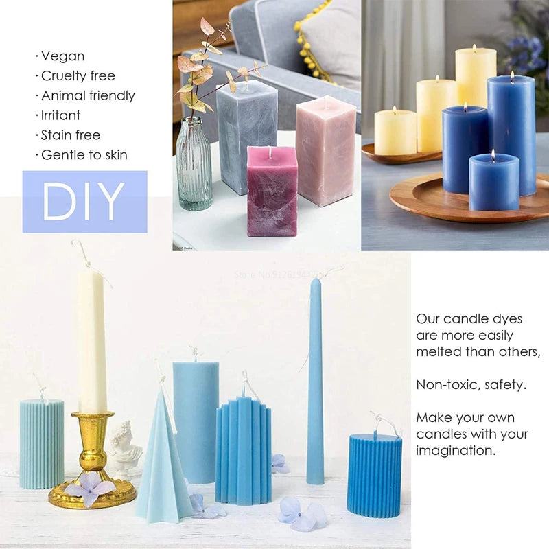 34-color candle dye diy scented candle making pigment flake soy wax pigment color block soy candle making kit diy supplies