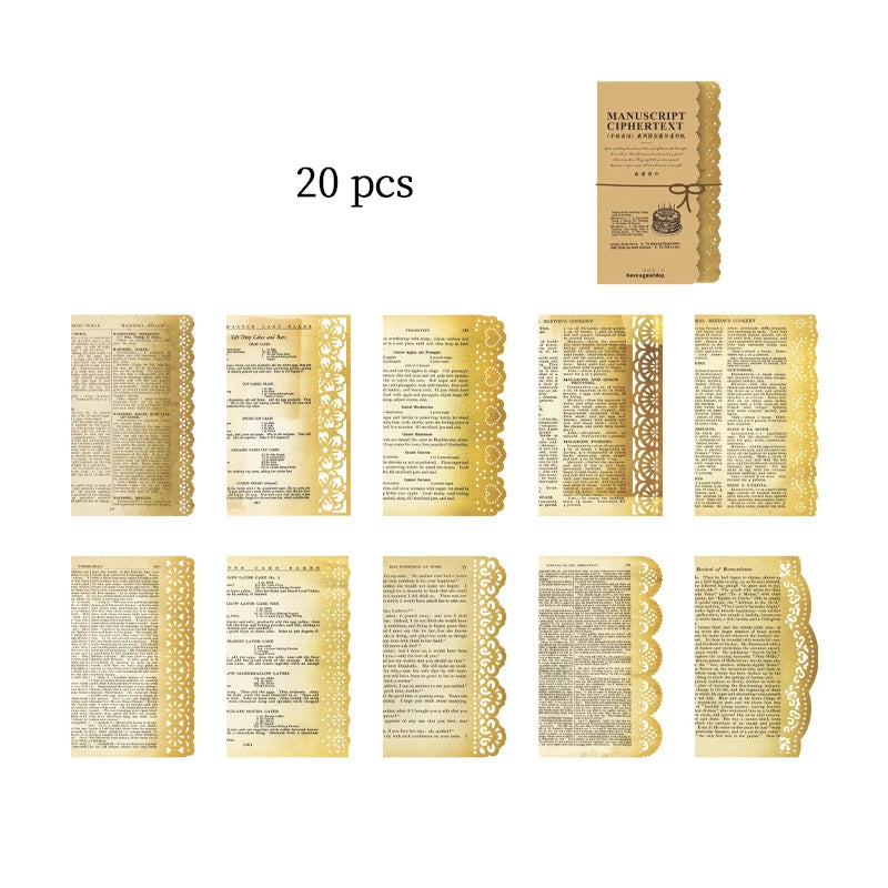 Retro Creative Material Paper Lace Hollow Border Letter Material Movement Album Decorate Hand Account DIY Materials Journaling
