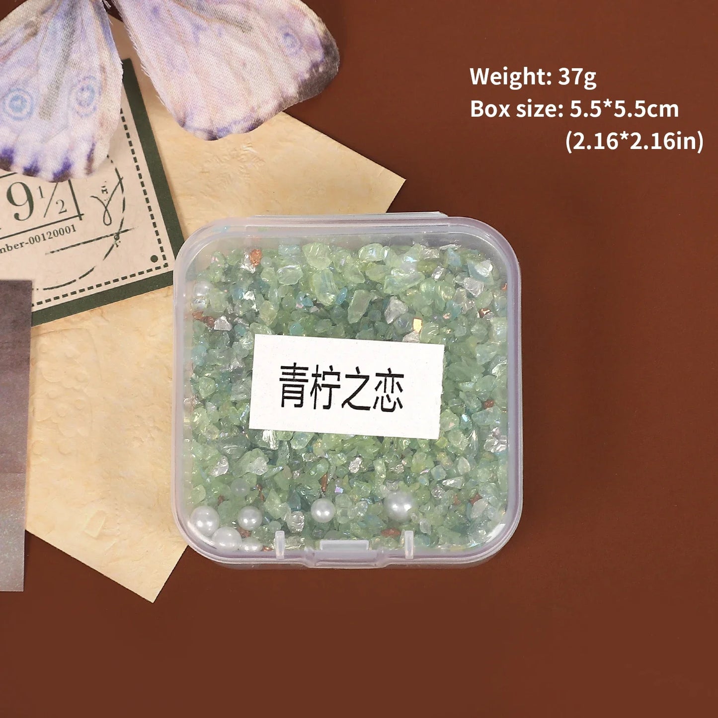 JIANWU Colorful Ore Crushed Stone Journal Material Collage scrapbook Creative DIY Student Supplies Stationery