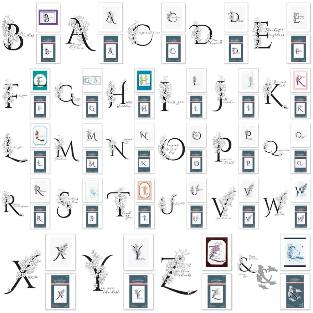 English Letters and Symbols Pop-Up Stand-Up Die Scrapbook Diary Decoration Stencil Embossing Template DIY Greeting Card Handmade