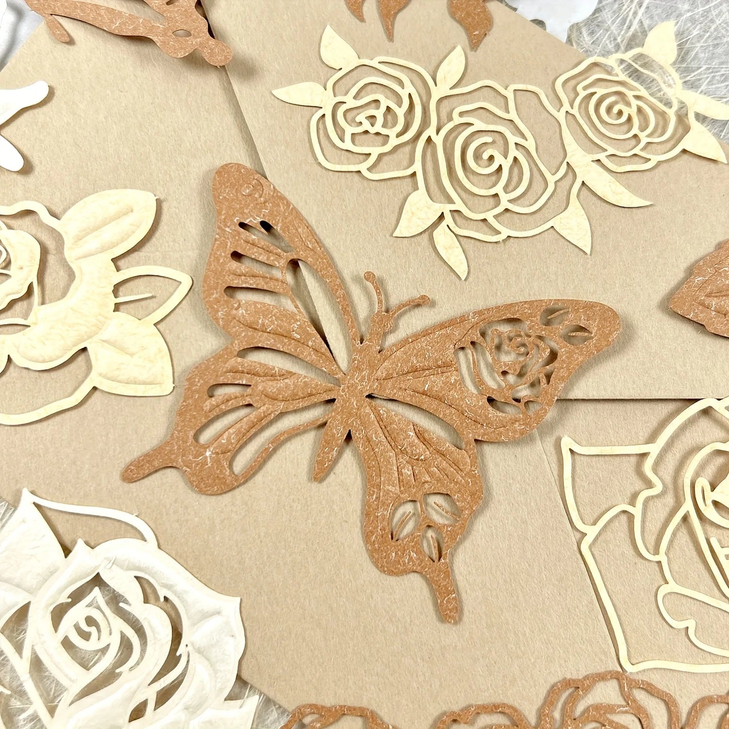 10 pcs Hollow out Butterfly Lace Flower Retro Hand Account DIY Material Decorative Diary Junk Journal Supplies Scrapbooking