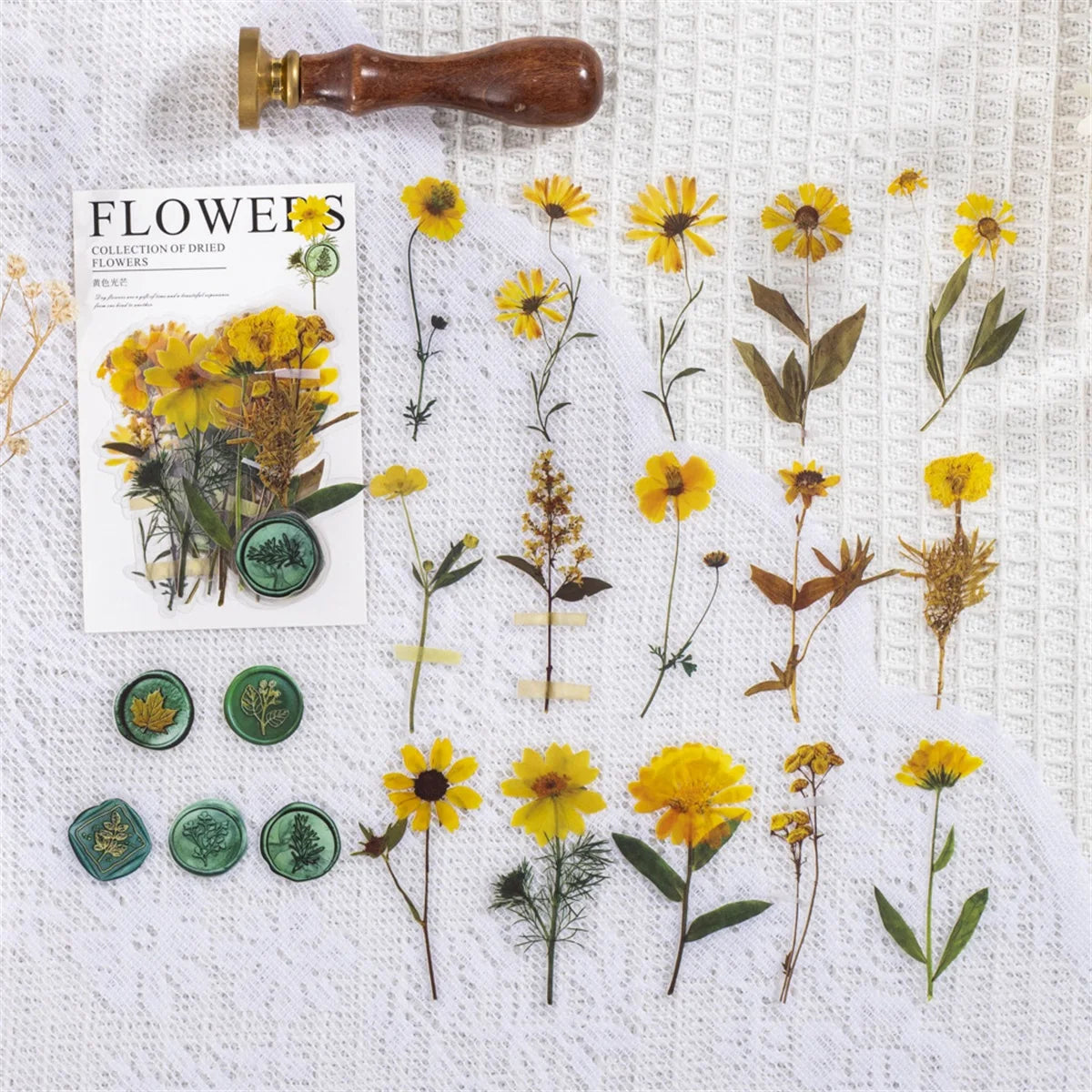 JIANQI 40pcs/pack Floral Stickers Kit Transparent PET Scrapbooking Materials DIY Junk Journal Aesthetics Sticker Stationary