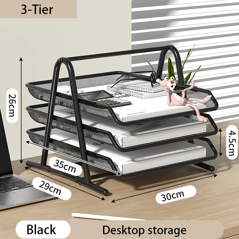 3 Tier Mesh Desk Organizers,Office Supplies Organizer,Desk Organizer Tray,File Storage,Mesh Paper Tray,File Organizer Tray