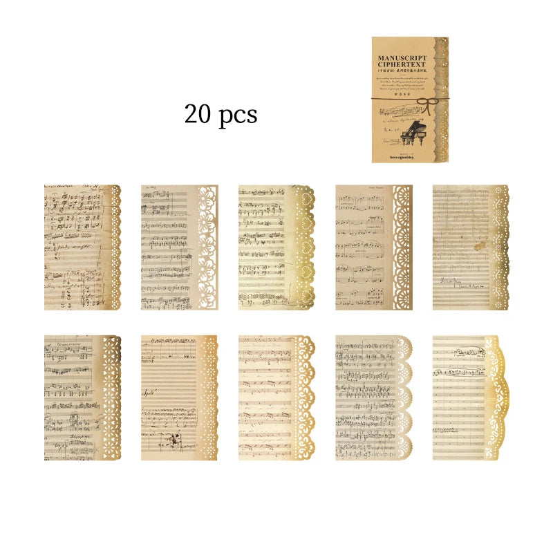 Retro Creative Material Paper Lace Hollow Border Letter Material Movement Album Decorate Hand Account DIY Materials Journaling