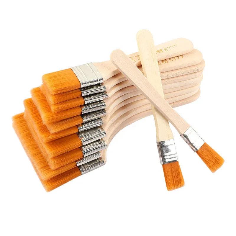 12pcs/set Nylon Paint Brushes Set for Acrylic Oil Drawing Watercolor Wooden Painting Brush Tools Art Supplies