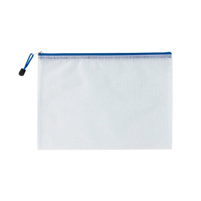 10pcs Mesh Zipper Pouch Waterproof Plastic Document Pouch Multipurpose for Travel Storage Office Appliances Home Organize Bags