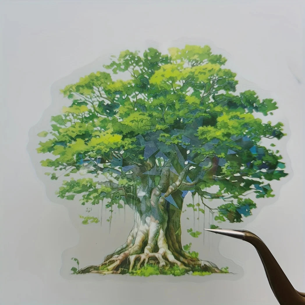 10 pcs/pack Tree and wood landscaping Stickers Label Diary Planner junk journal Decorative Scrapbooking DIY Craft Sticker