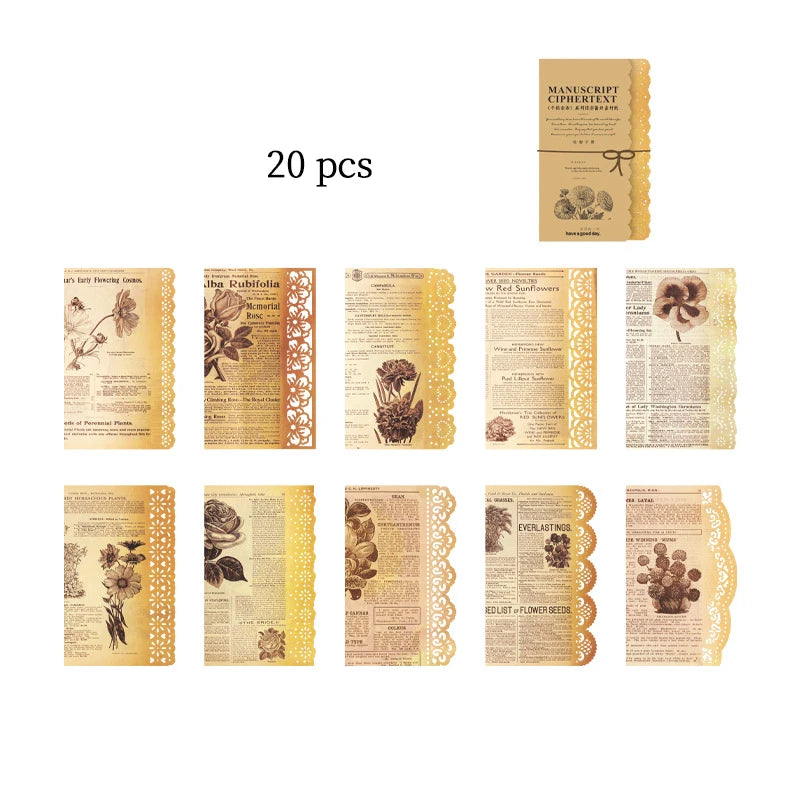 Retro Creative Material Paper Lace Hollow Border Letter Material Movement Album Decorate Hand Account DIY Materials Journaling
