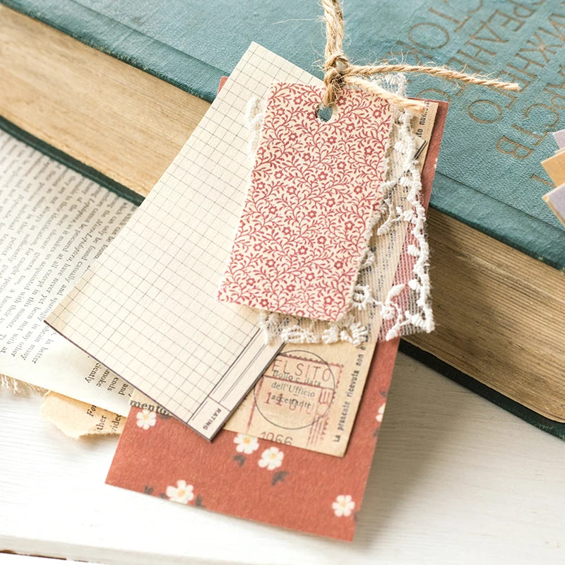 JIANQI 60 Sheets Vintage Collage Scrapbooking Journal Material paper Card Making DIY Retro Source Paper Creative Memo Stationery