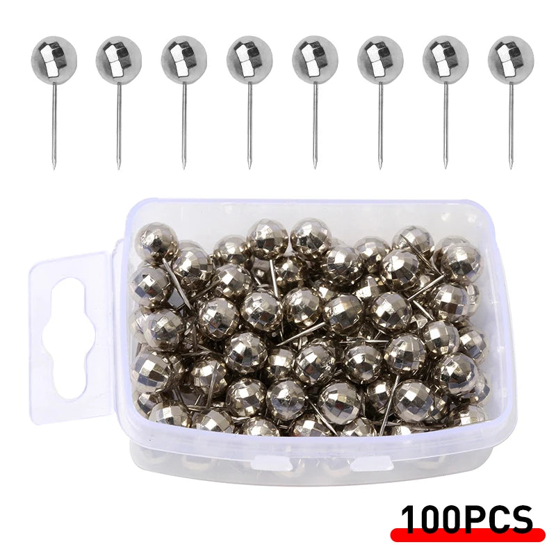 Portable DIY Round Metal Positioning Fixing Head Pins Needle DIY Clothing Sewing Crafts Accessories Bead Pin with Storage Box