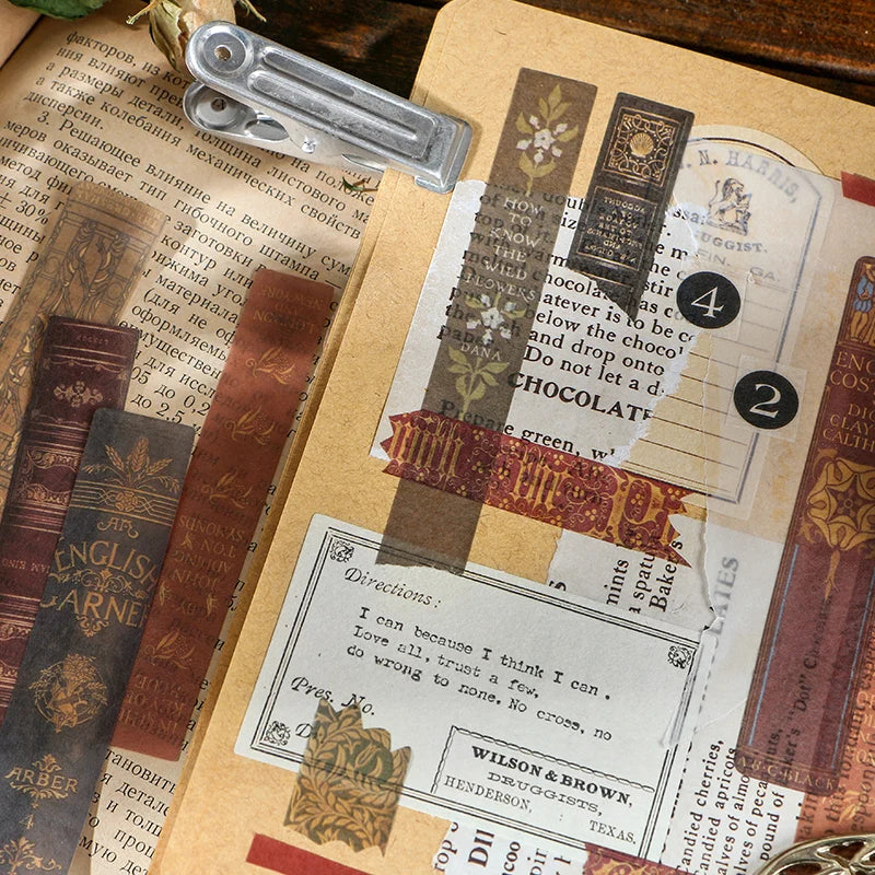 JIANQI 40 pcs Vintage Plant Ticket Stickers Diy Scrapbooking Material Junk Journal Stationery supplies Deco Background paper