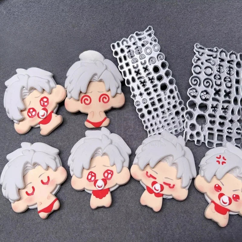 Ultra Light Clay Q Version Cartoon Doll Eye Shape Cutting Mold DIY Polymer Clay Animation Character Circle Star Eye Making Tool