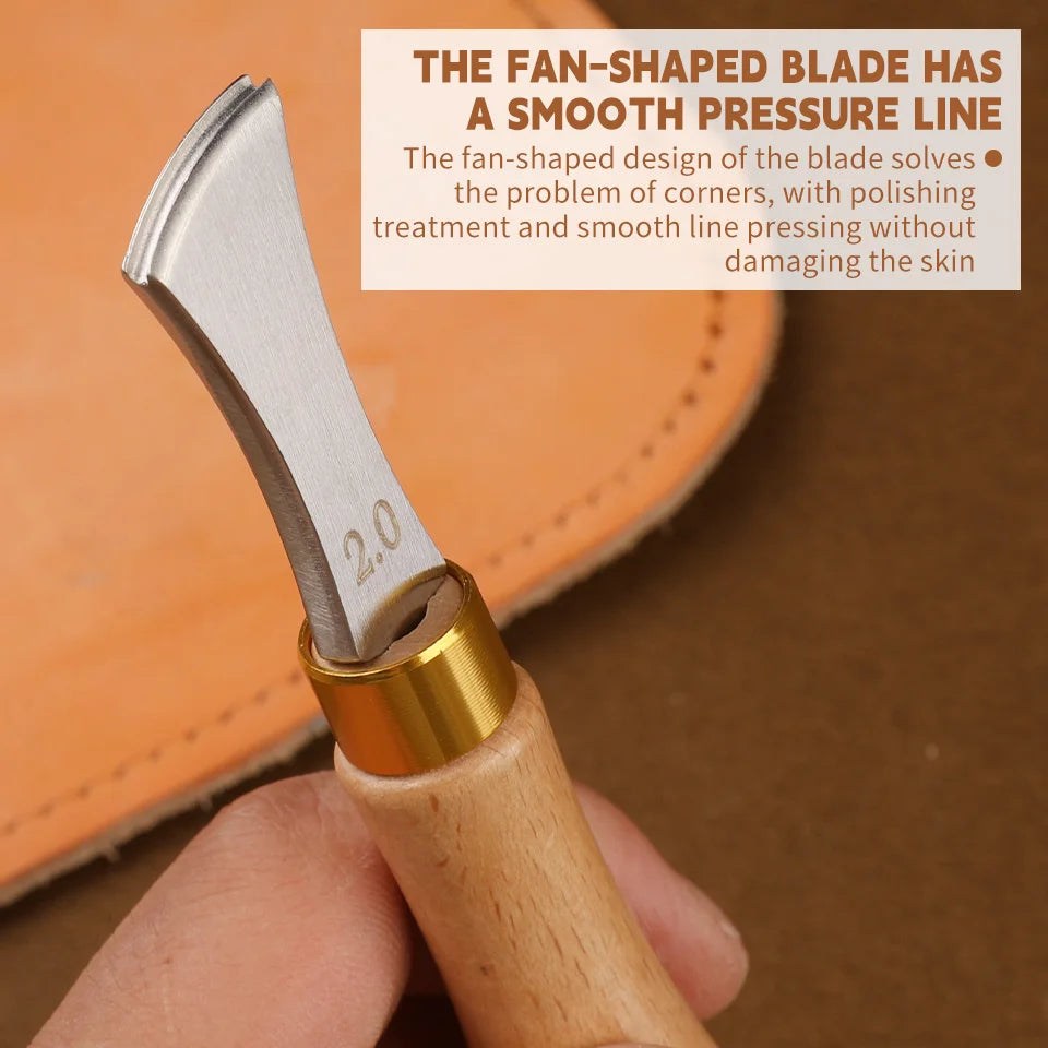Zxiixz 1Pcs Leather Edge Crimper Shallow Slot Edge Linear Edge Device Edge Creaser Stainless Steel Leather Crimoping Tool
