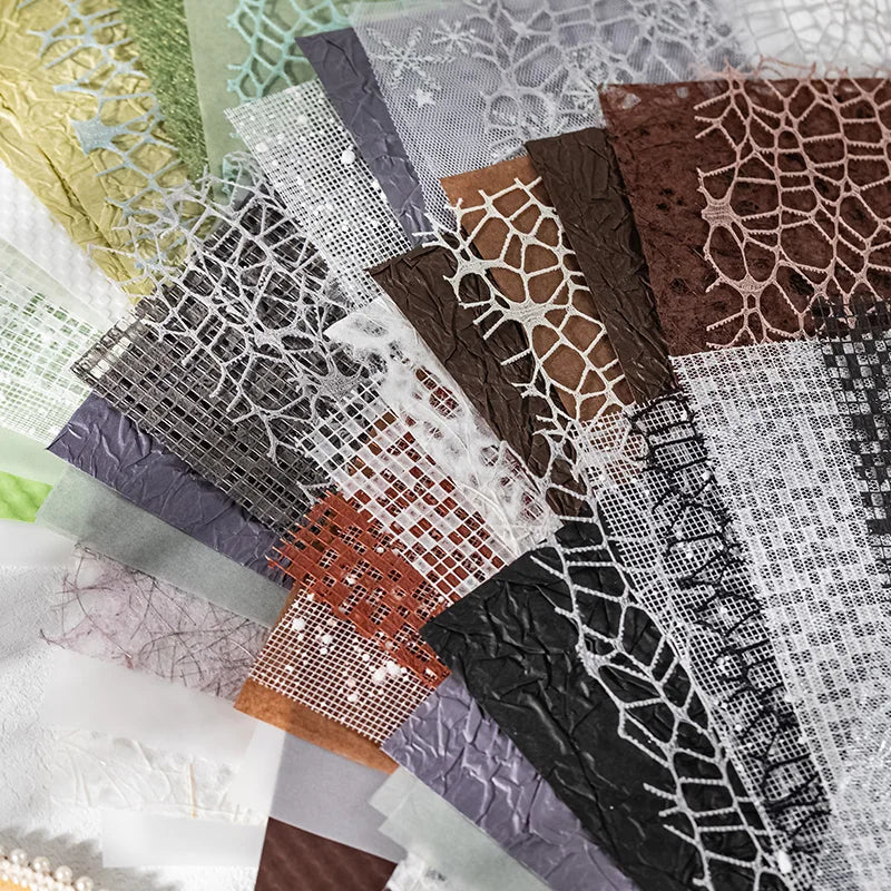 16pcs Vintage Mixed materials Lace paper Scrapbook Materials DIY Photo Album Collage Journal Creative Stationery Material paper