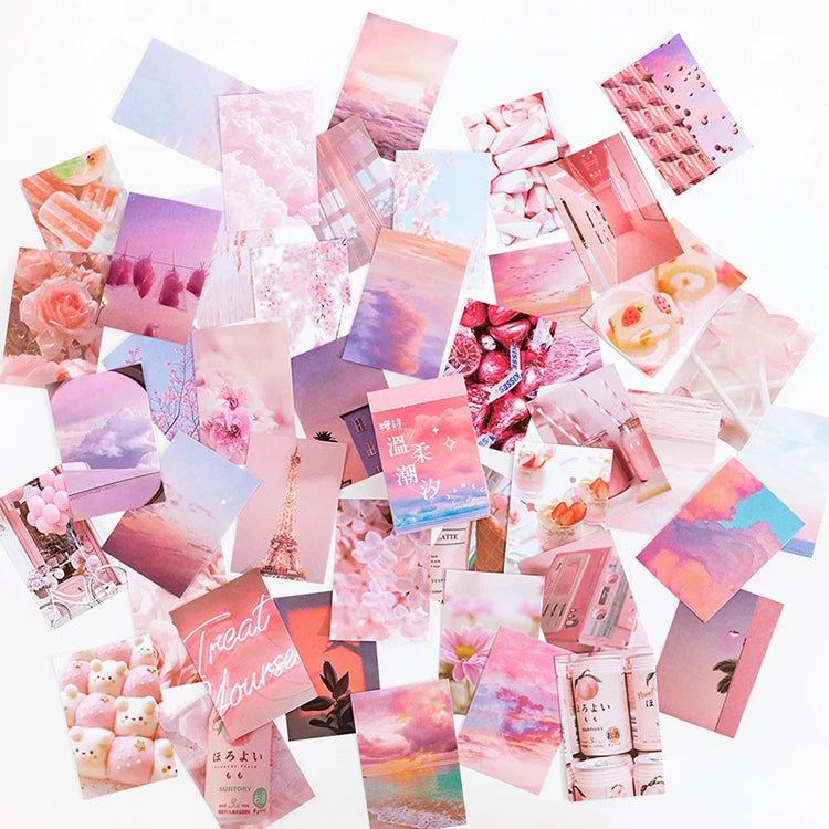 JIANQI 50 pcs Stickers book Decorative Scrapbooking Diary Album notebooks hand made Collage material junk journal supplies