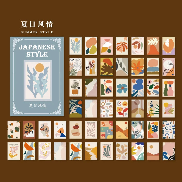 JIANQI 50pcs Vintage Paper for Phone Deco Retro Stationery Supplies Litmus Paper Bullet Journaling Label Scrapbooking Material