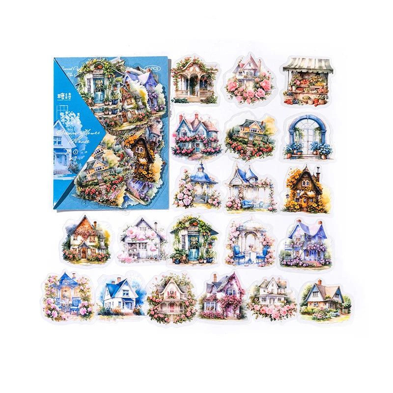 JIANQI 40 pcs Retro Plants and Flowers PET material Decorative sticker Diary Album Scrapbooking material Junk Journal Supplies