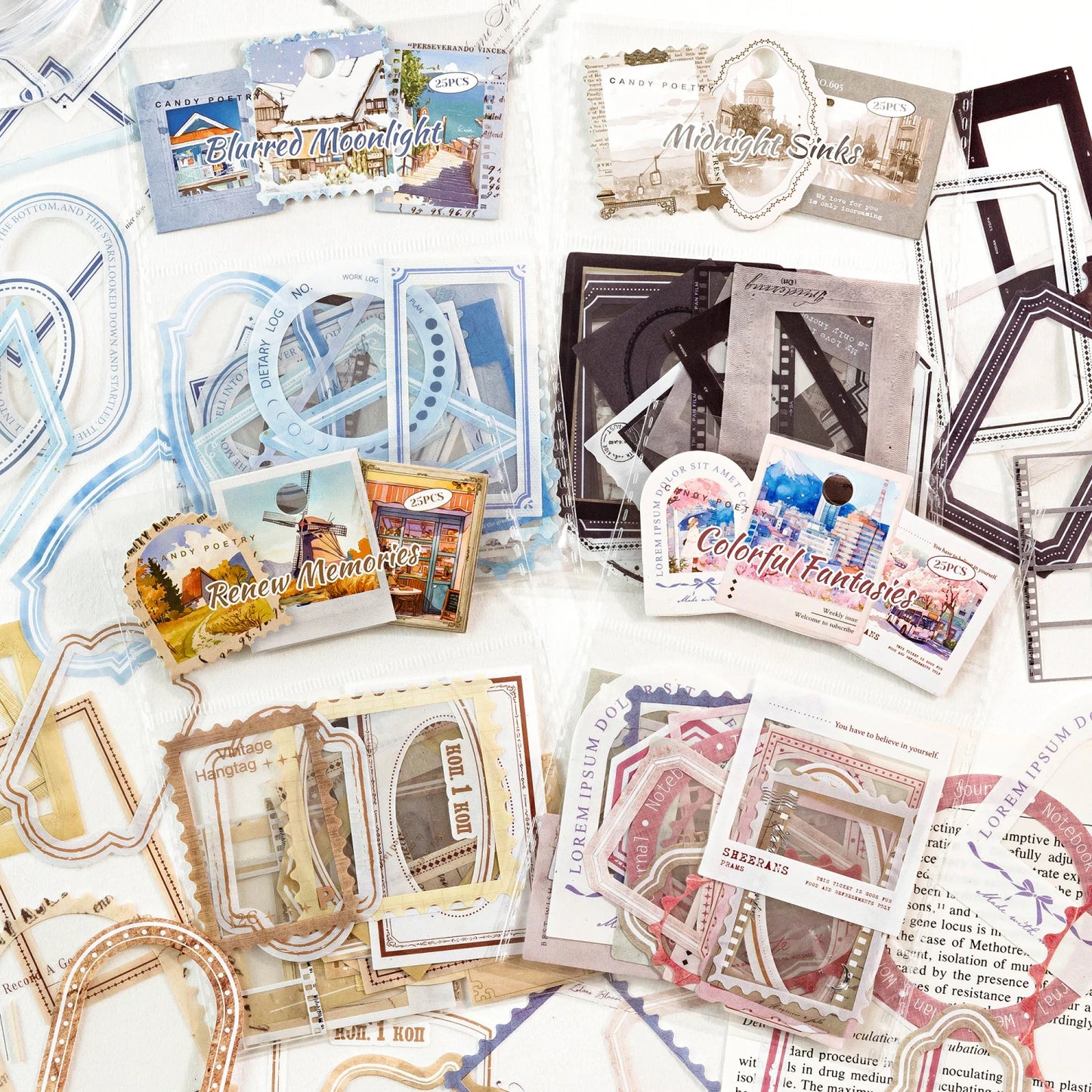 JIANQI 25pcs/pack Framework Decorative Stickers Scrapbooking Diary Deco Junk Journal Stationery Ins Style Stationery Stickers