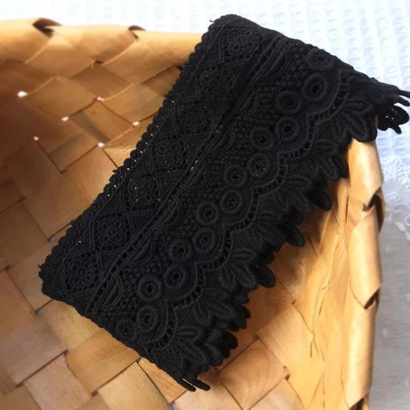 1 Yard Pure Cotton Embroidery Lace Accessories DIY Clothing Accessories Home Textile Fabric 9cm Width