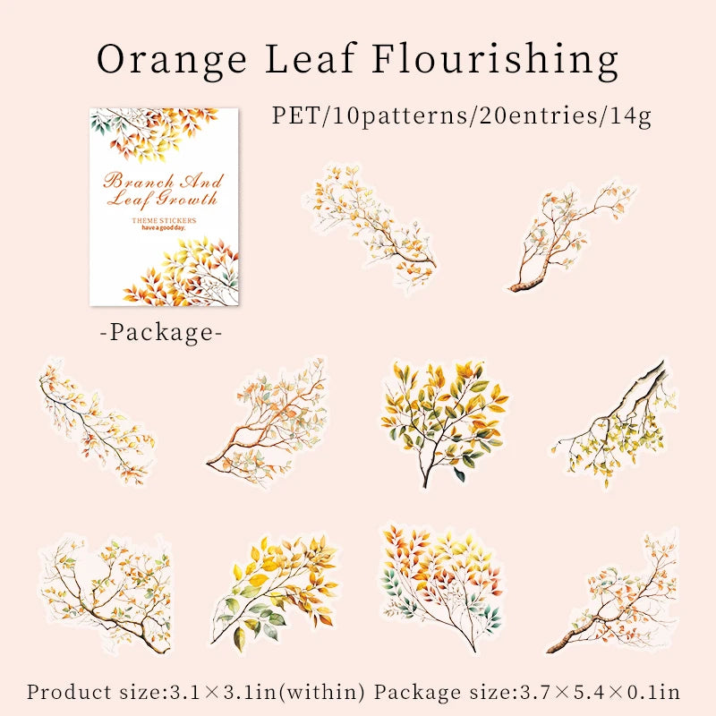20 sheet Flowers Plant Stickers aesthetic Stick Labels Decorative Diary Album Scrapbooking material Junk Journal Supplies