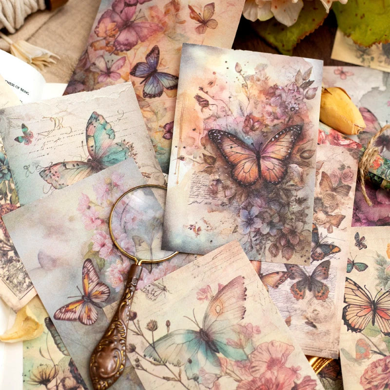 100 pcs Vintage Plants Flowers garden Material paper paper Scrapbooking DIY Photo Album Collage Journal Creative Stationery