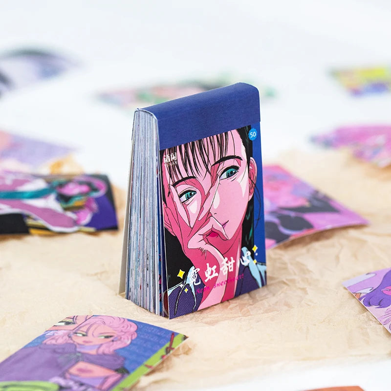 JIANQI 50pcs INS Stickers Cartoon Girly Stickers kawayi Stickers Diy Decorative Scrapbooking Junk Journal Stationery Stickers