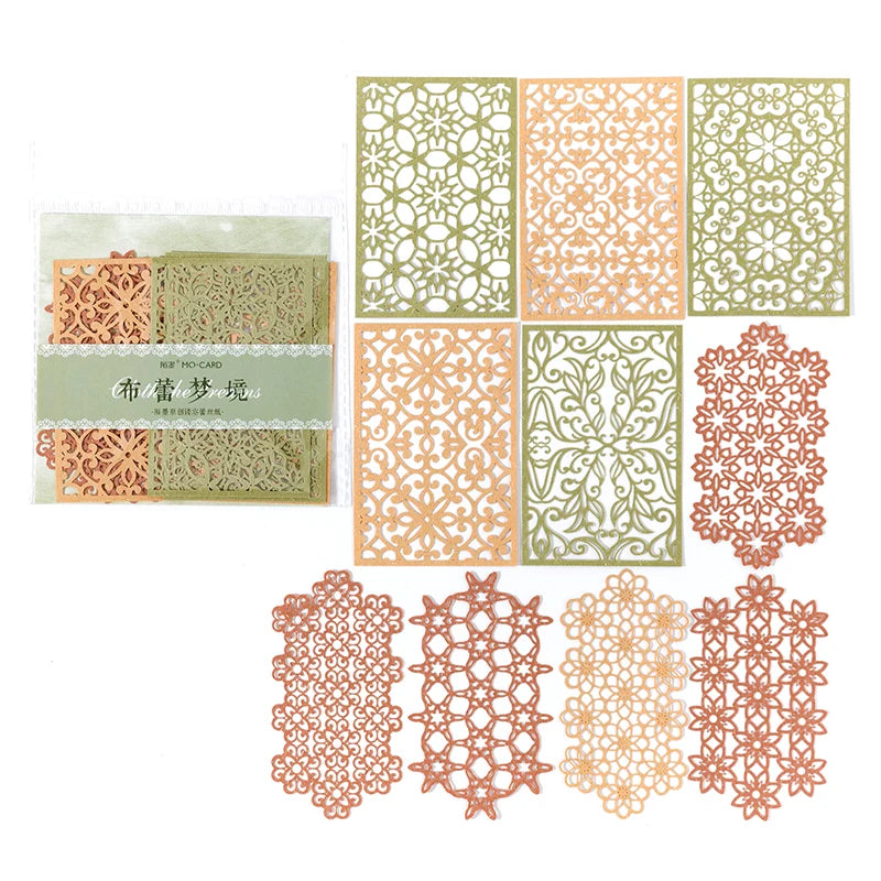 10 pcs INS lace material paper Hollowed butterfly Flowers Decorative Scrapbooking Diary Album hand made Collage Background paper