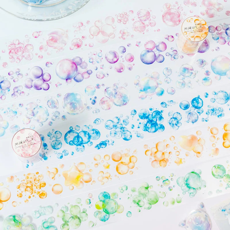 JIANQI 50mm*2m PET Bubble Tape Stickers Creativity Scrapbooking Hand Account Adhesive hand made Diy Junk Journal Craft Supplies