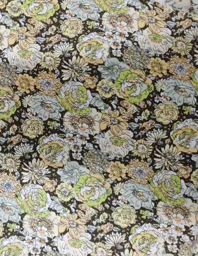 145x50cm Pastoral Floral Poplin Cotton Fabric DIY Children's Wear Cloth Make Bedding Quilt Decoration Home