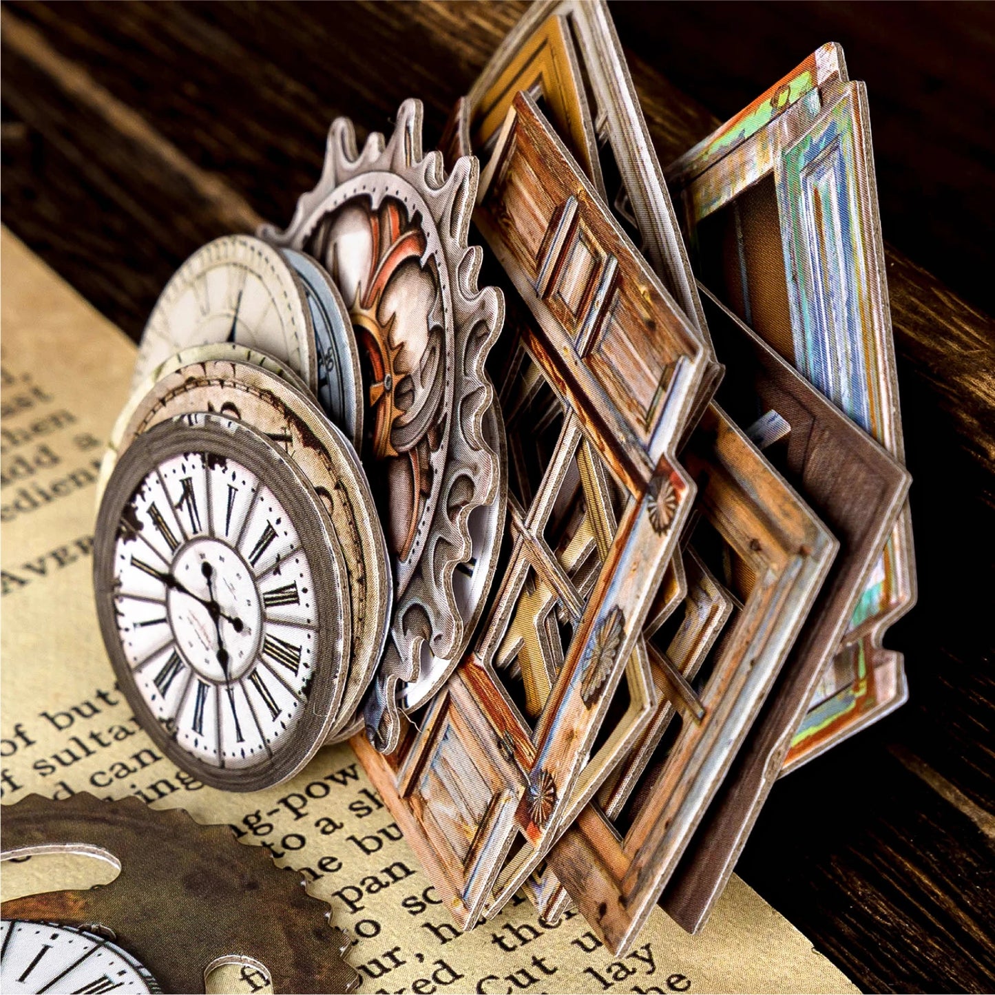 2pcs 3D Stereoscopic Die cut Stickers Bronze Museum Theme Decorative handmade Scrapbooking Material Diary Album Craft Supplies