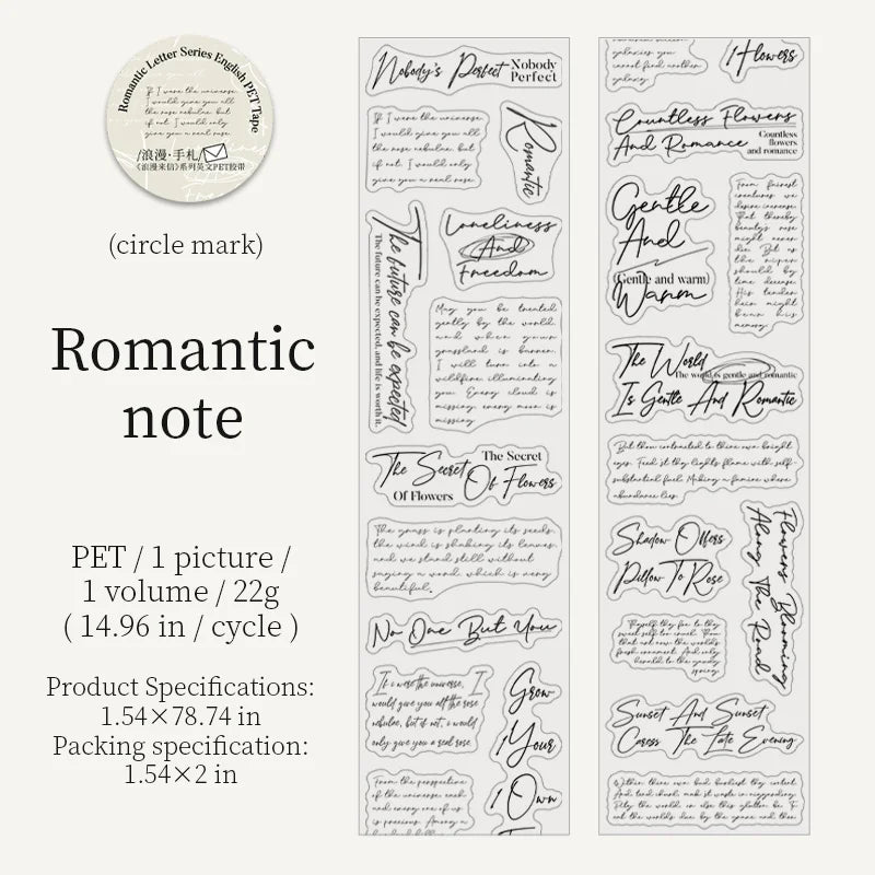JIANQI 5cm*2m 1 roll PET Tape Creativity Decorative Diary Album Scrapbooking material Masking tape Junk Journal Supplies