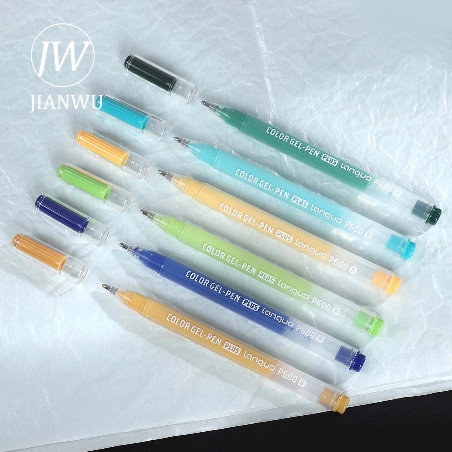 JIANWU 6 Pcs/set Stackable Calligraphy Hand-painted Watercolor Marker Pen Write Smoothly Creative Student Supplies Stationery
