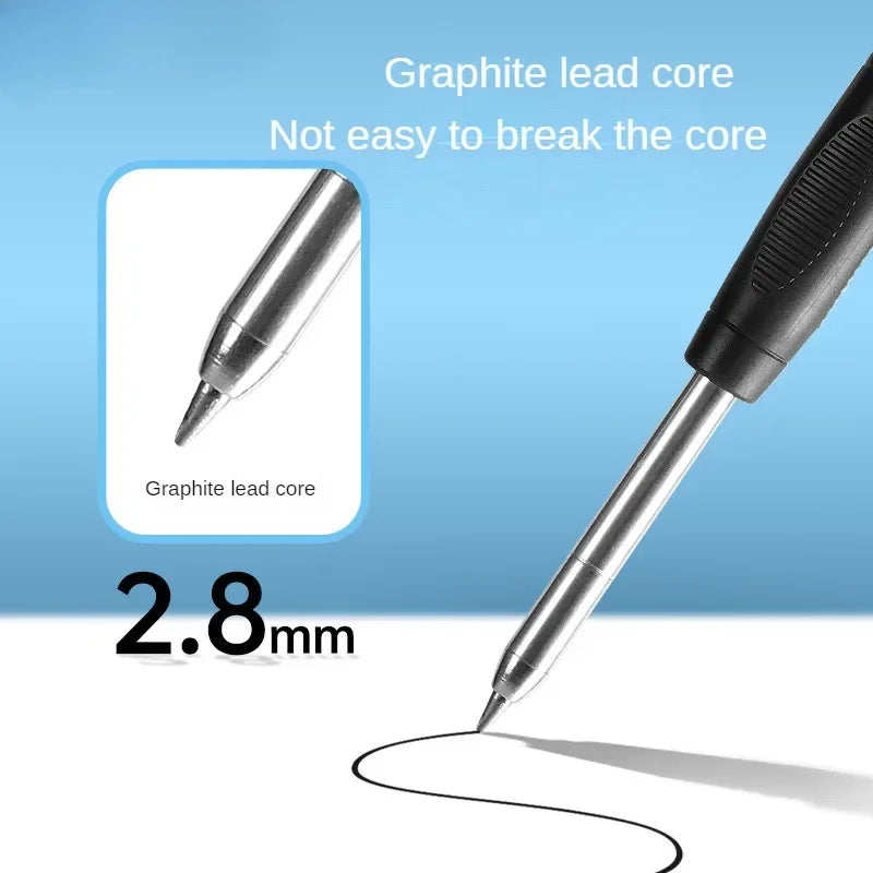 2.8mm Carpenter Mechanical Pencil with Sharpener for Woodworking Construction Long Head Carpenter Pencil Cute Stationery