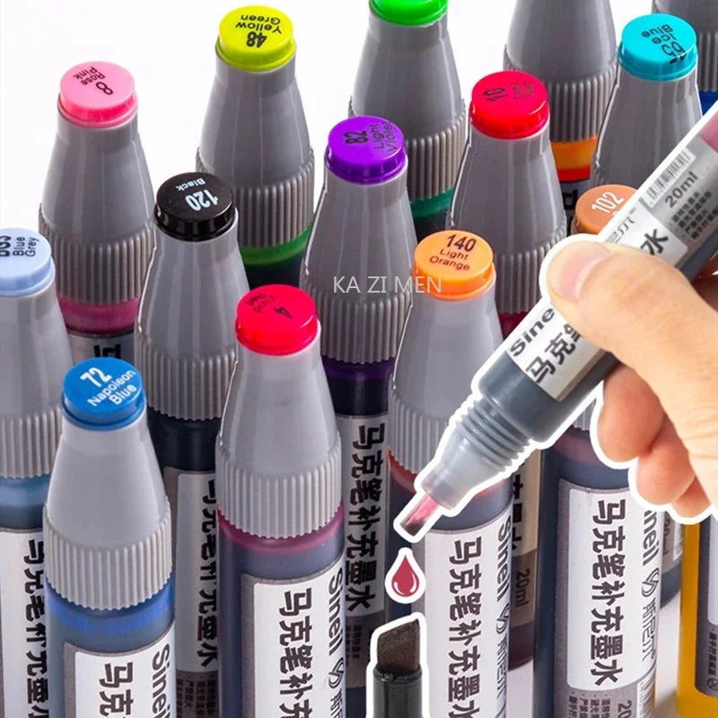 168 colors Marker Rehydration General Marker Rehydration Liquid Alcohol Oily Ink School Supplies Art Supplies Acrylic Paints