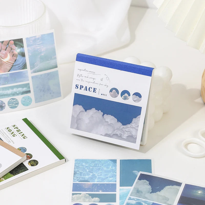 JIANQI 40pcs/pack Aesthetics Decor Stickers Book DIY Scrapbooking Supplies Album Creative Stationery Already Cut Ins Stickers