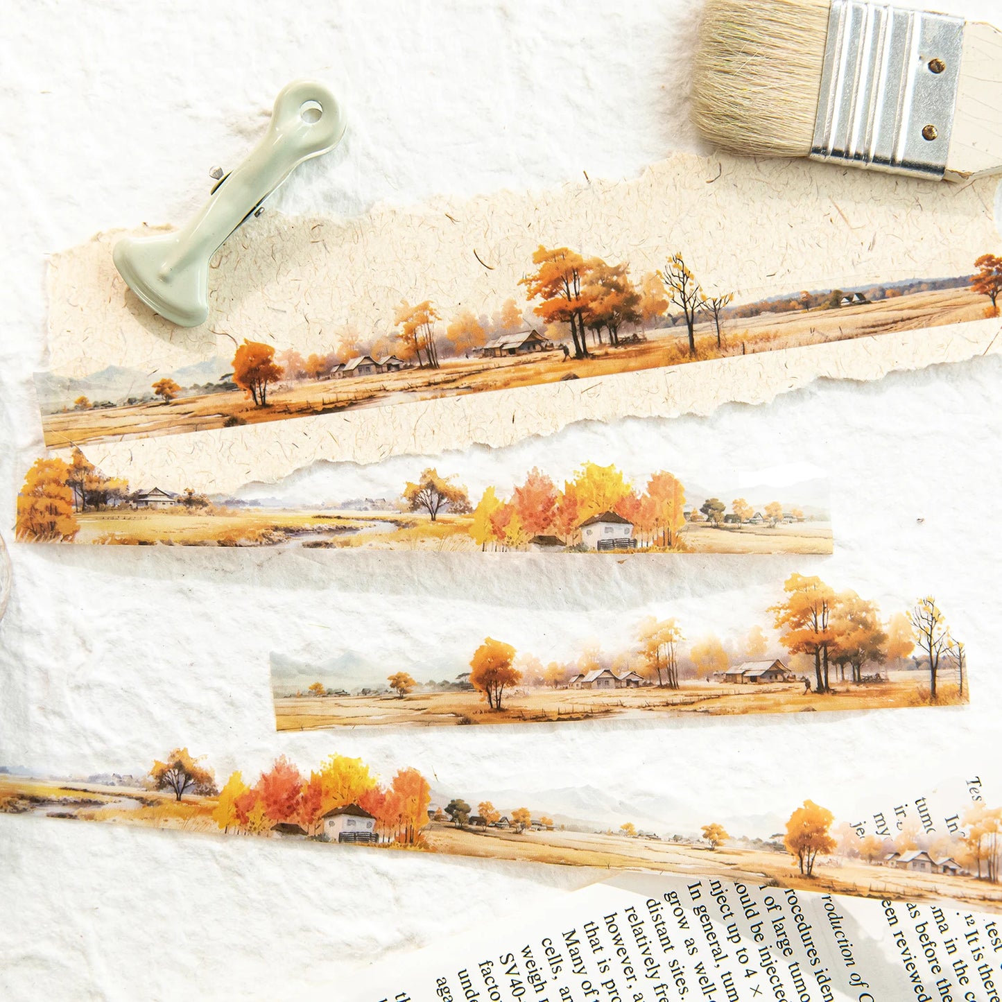 JIANQI 30mm*2m To The Mountains and Sea Series Vintage Landscape Collage Material PET Tape Creative DIY Journal Stationery