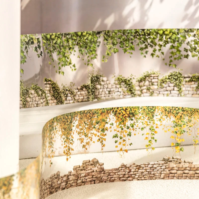 65mm*2m PET Plant Vine and stone wall tape Sticker Decorative collage Adhesive Diy Scrapbooking hand made Masking tape